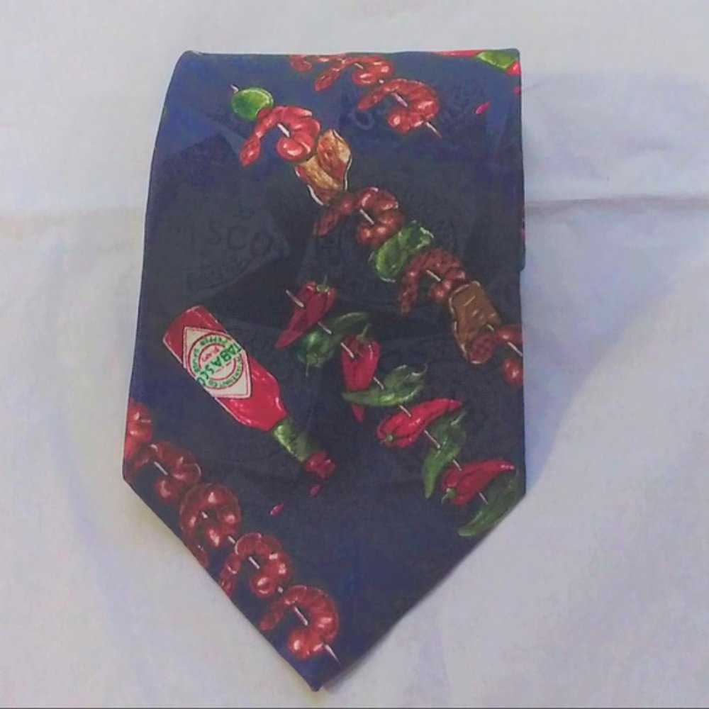 TABASCO Blue Hot Sauce Shrimp Skewer Tie  (*T16)